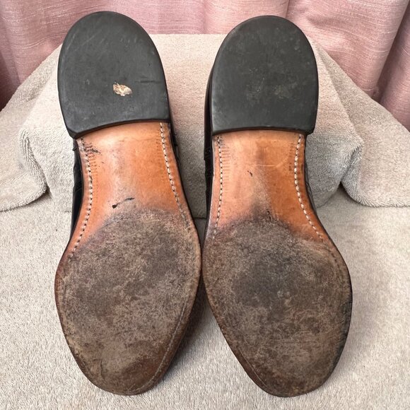 Johnson & Murphy Men Black Leather Oxford Wingtip Dress Shoes Size 10 D USA Made - Picture 15 of 16